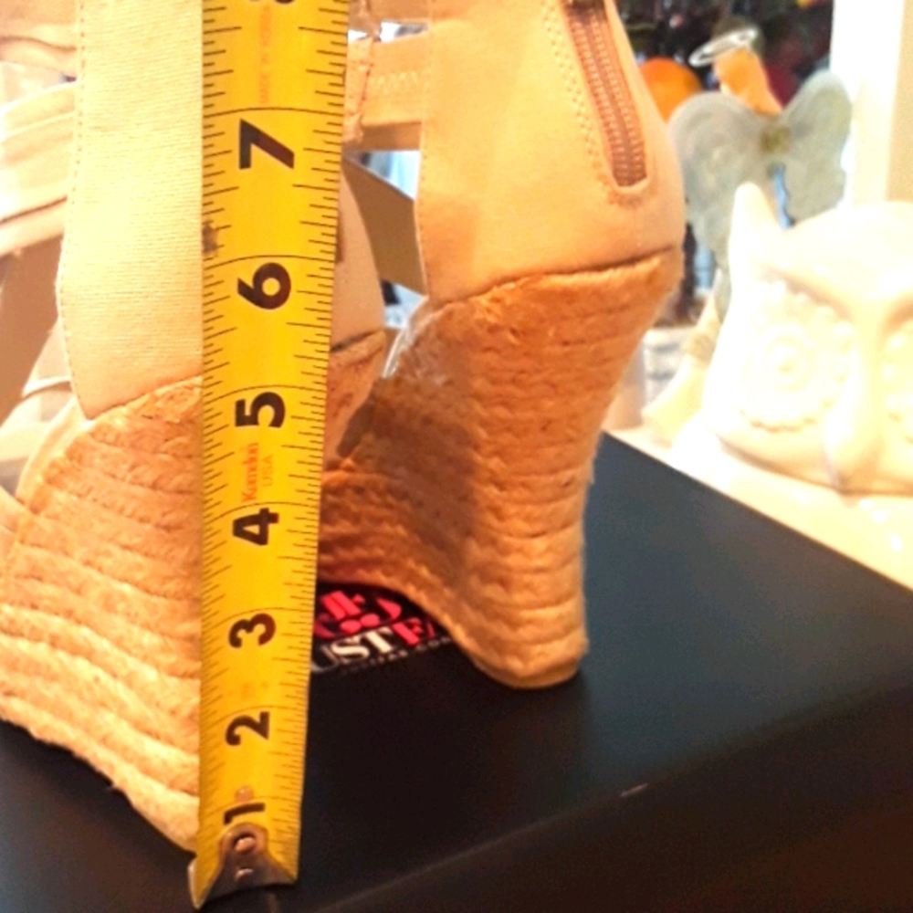 NEW NEVER WORN High Heel Wedge Espadrilles - Picture 6 of 11